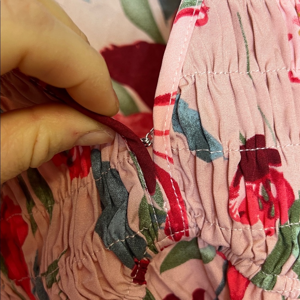 Amazon Short Sleeve Floral Pink Dress with Pockets- M‎ - Picture 5 of 7